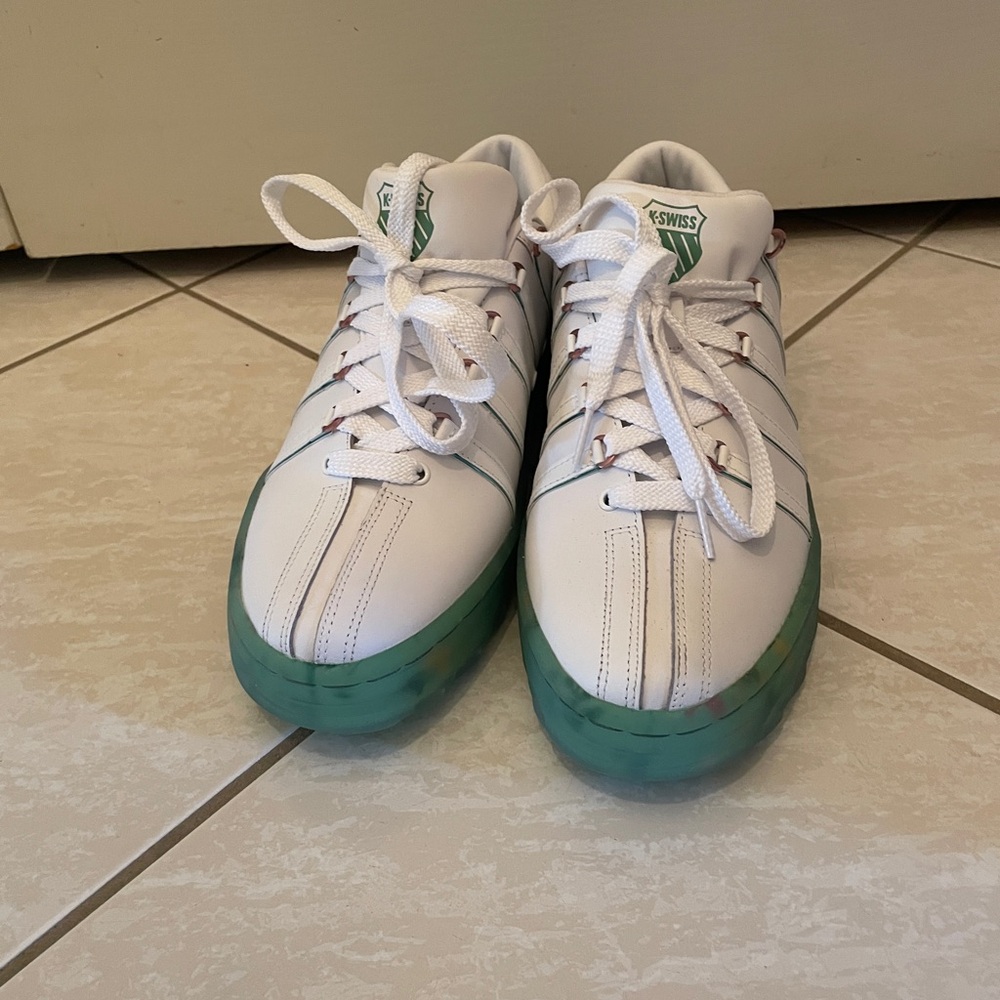 K-Swiss White and Green Sneakers - Picture 2 of 11